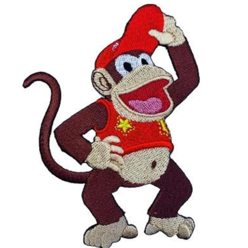Diddy Kong Patch (3 Inch) Iron or Sew-on Badge Nintendo Retro Gamer DIY Costume Patches