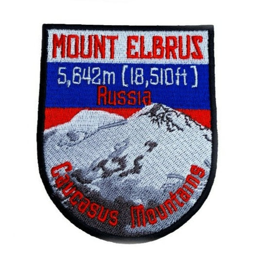 Mount Elbrus Russia Patch (3.5 Inch) Iron-on Badge Caucasus Mountains