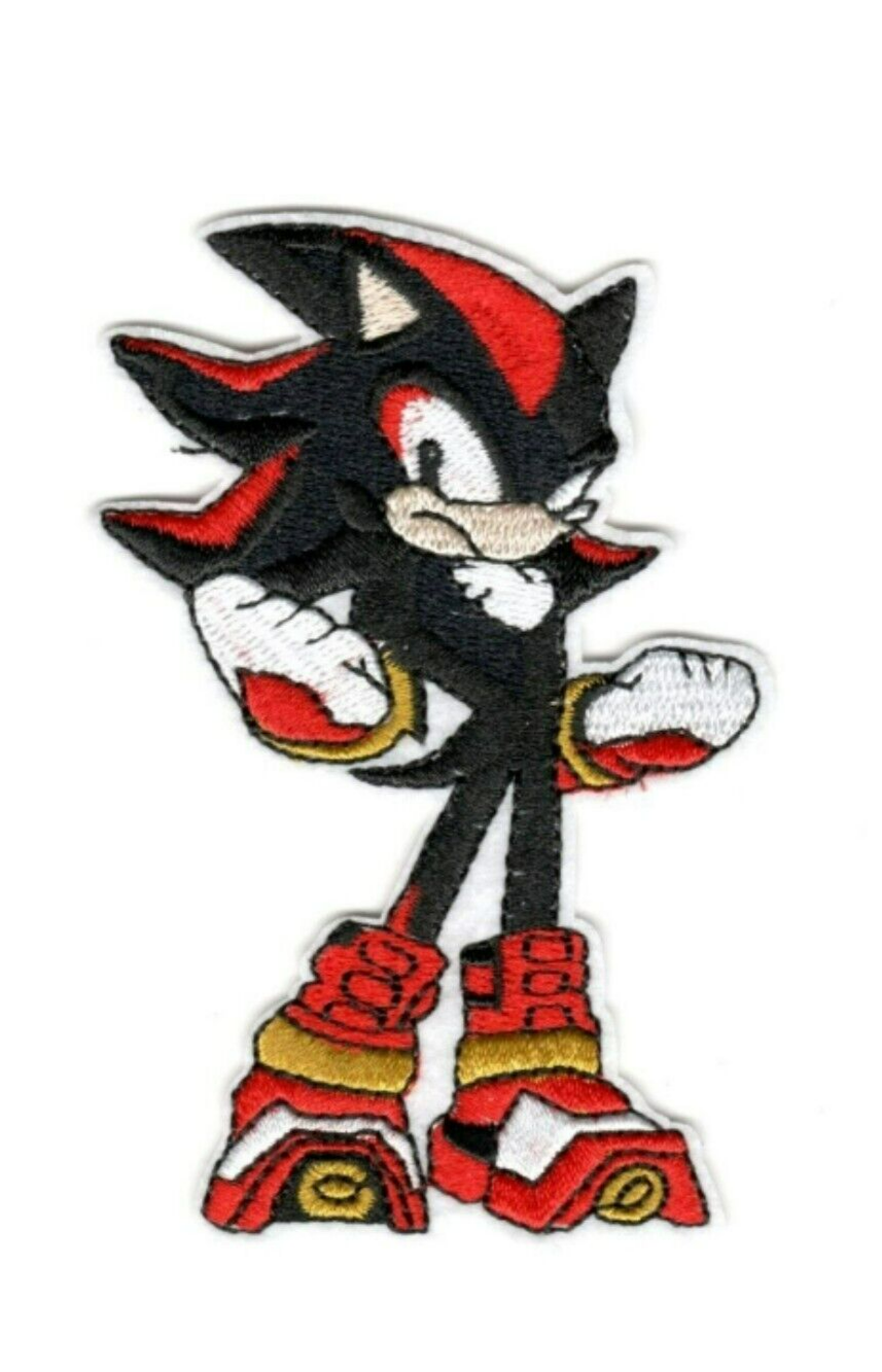 Shadow The Hedgehog Patch (4 Inch) Iron/Sew-on Badge Sonic the Hedgehog Patches