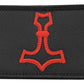 Mjolnir Thor Hammer Patch (3.25 Inch) Velcro Badge Black & Red Norse Viking Morale Tactical Patches