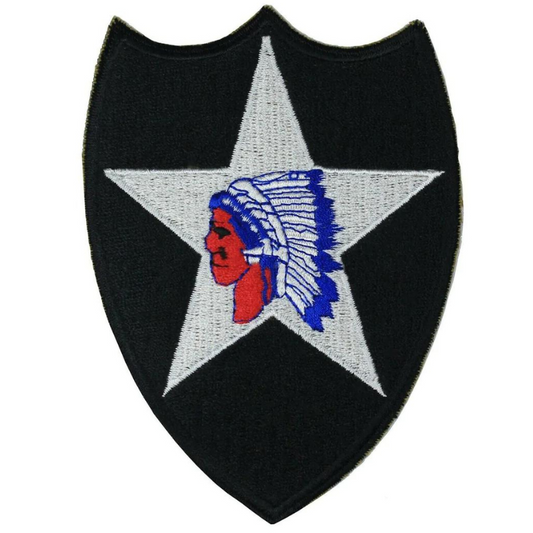 2nd Infantry Division Patch (4.5 Inch) Indian Head WW2 Iron-on Badge Army Uniform