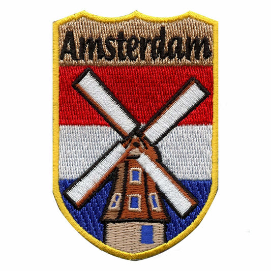 Amsterdam Patch (3 Inch) Iron-on Badge Holland Netherlands Travel Trek Souvenir