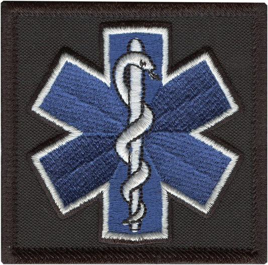 EMS EMT Star Of Life Patch (3 Inch) Blue Velcro First Aid Badge
