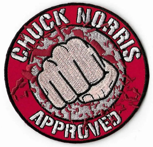 Chuck Norris Approved Patch (3.5 Inch) Iron-on Badge