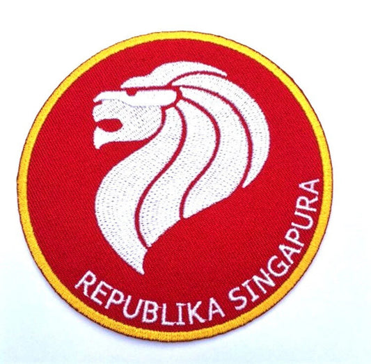 Singapore Patch (3.5 Inch) Iron-on Badge Travel Patches
