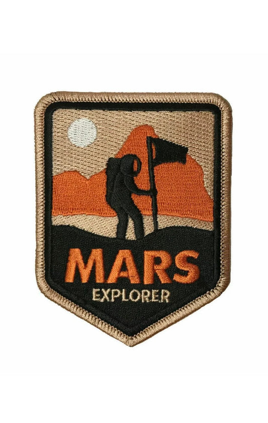 Mars Explorer Patch (3.5 Inch) Embroidered Iron on Badge NASA Space Craft Occupy Mars Elon Musk Red Planet
