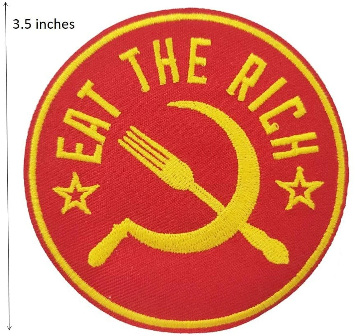 Eat The Rich Patch (3.5 Inch) Iron-on Badge