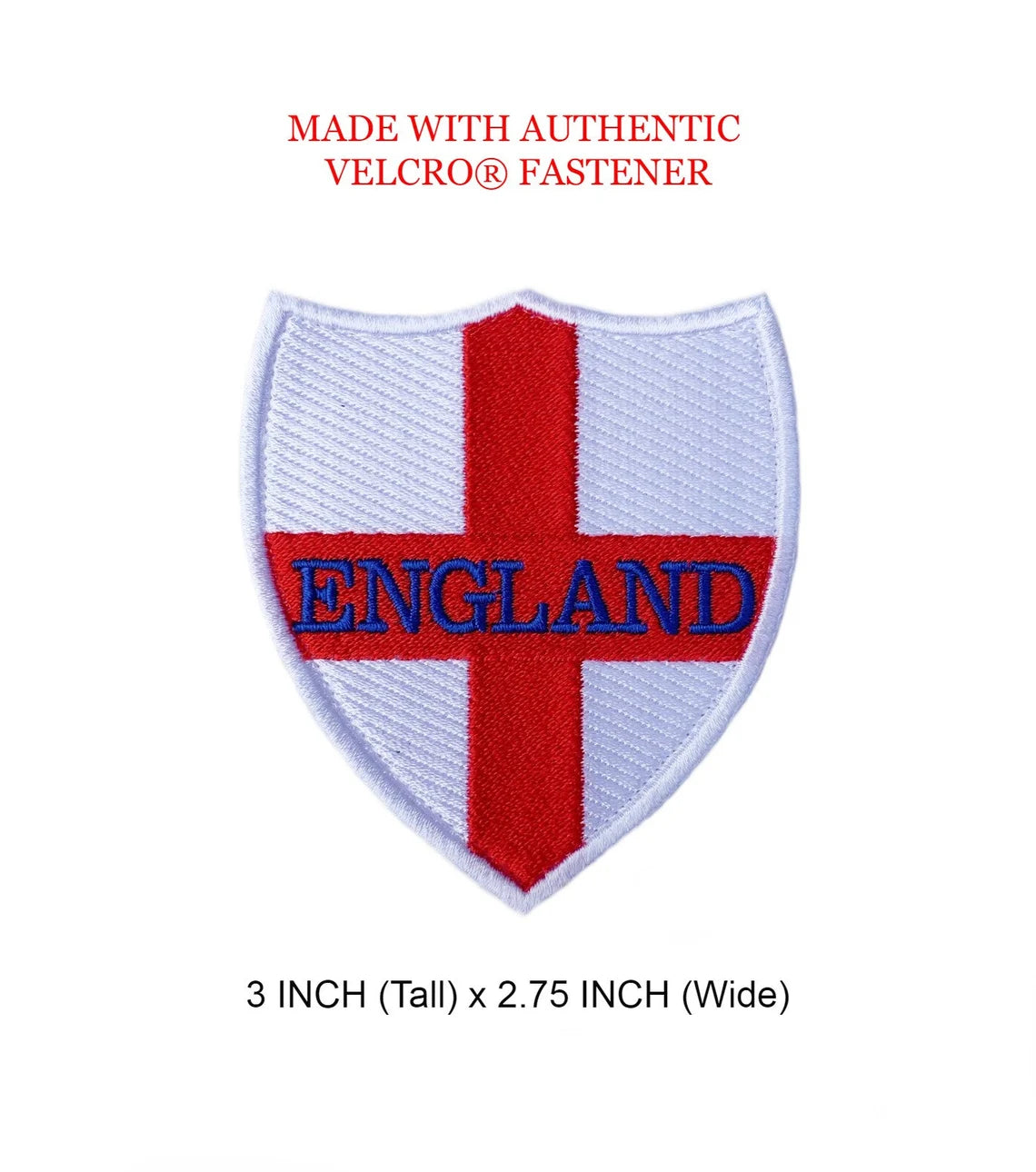 England Flag Patch (3 Inch) Velcro Badge (Hook + Loop) United Kingdom