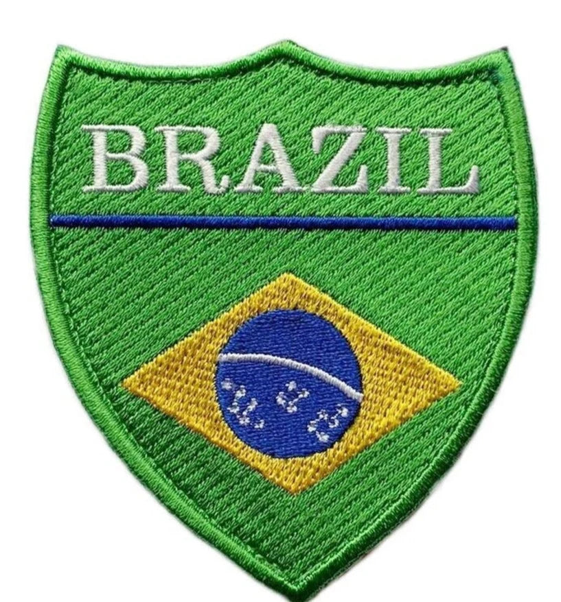 Brazil Flag Patch (3 Inch) Velcro Badge
