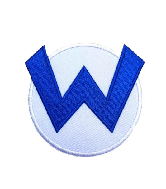 Wario W Logo Patch (3 Inch) Iron or Sew-on Badge Super Mario Brothers Costume Patches