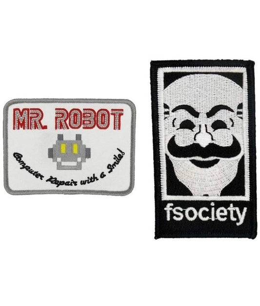 Mr Robot + Fsociety Patch Set (4 Inches) Iron or Sew-on Badge TV Sci-Fi Costume Patches
