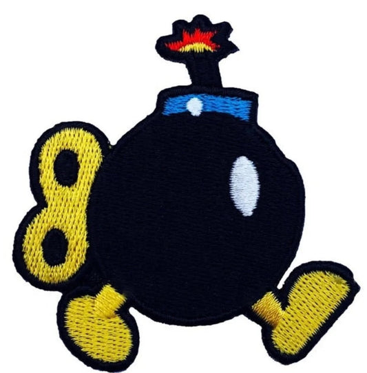 Bomb Patch Super Mario Brothers (2 Inch) Bob-omb Chuckya Super Mario Brothers Iron or Sew-on Badges Cartoon DIY Costume Patches