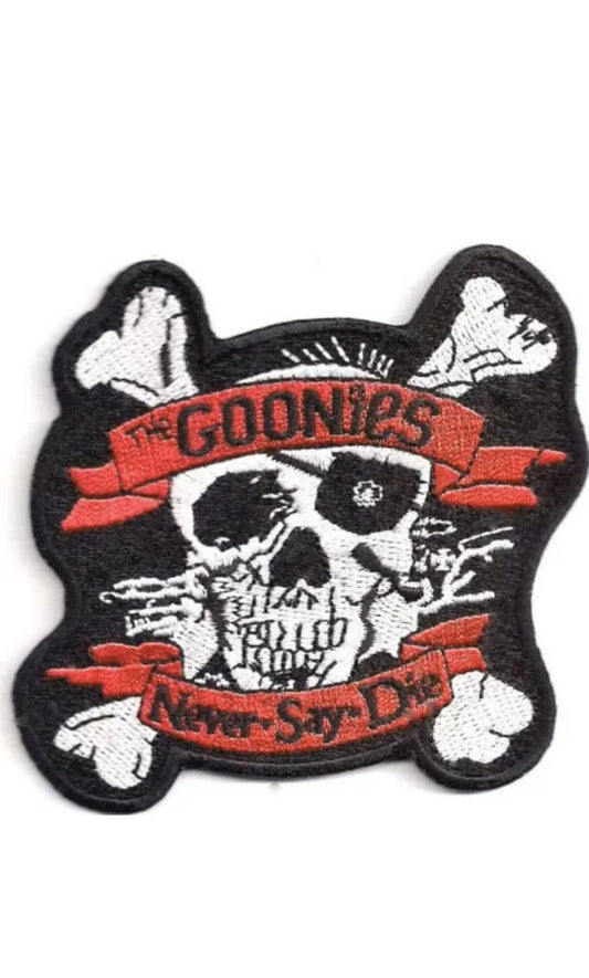 The Goonies Never Say Die Patch (3.5 Inches) Iron or Sew-on Badge Pirate Costume Movie Patches