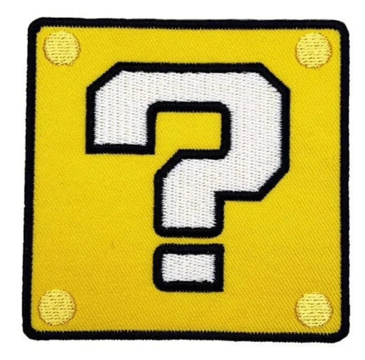 Coin Block Patch (2.75 Inch) Super Mario Brothers Iron or Sew-on Badges Cartoon DIY Costume Patches