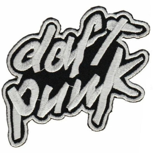Daft Punk Logo Patch (3.5 Inch) Silver Iron or Sew-on Badge Tribute Music Patches