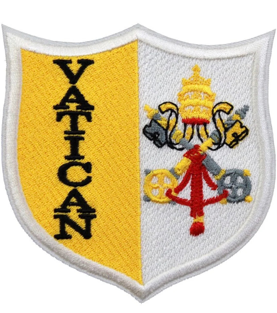 Vatican City Crest Patch (3 Inch) Iron-on Badge Rome Italy Patches