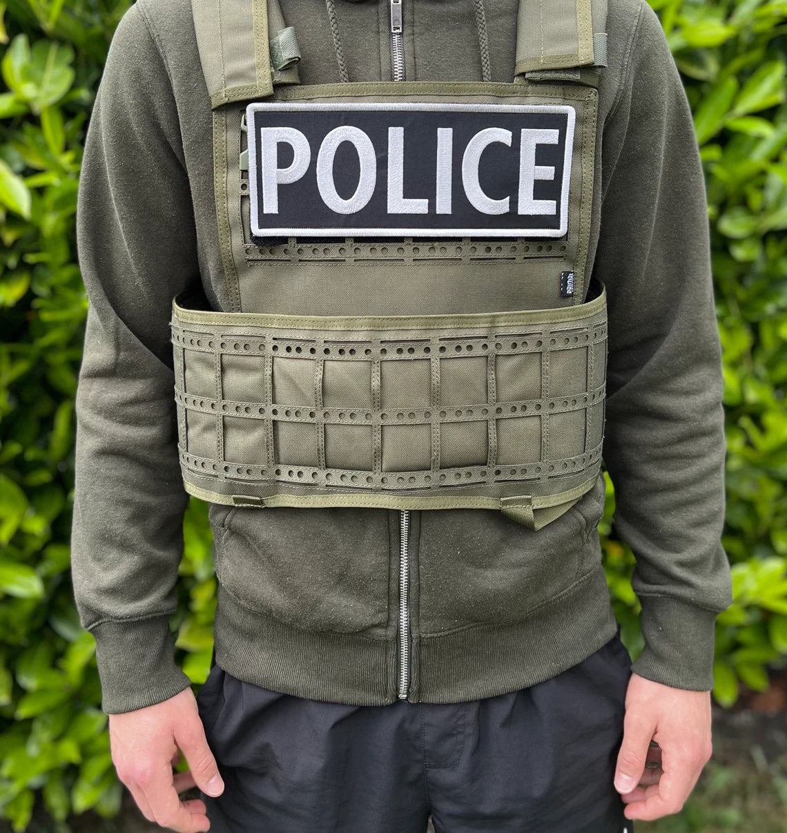 XL Police Patch (10 Inch) Black Velcro Hook and Loop Badge Costume Pat –  karmapatch.com