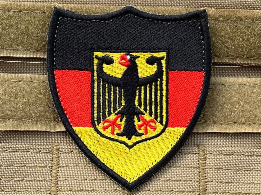 Germany Flag Patch (3 Inch) Velcro Deutschland Badge (Hook + Loop) German