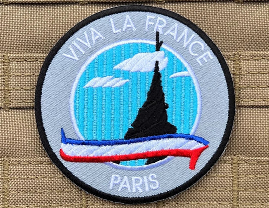 Viva La France Patch (3.5 Inch) Iron-on Badge Eiffel Tower