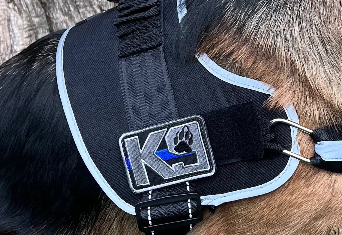 K-9 Thin Blue Line Police Patch (3.5 Inch) K9 Velcro Hook and Loop