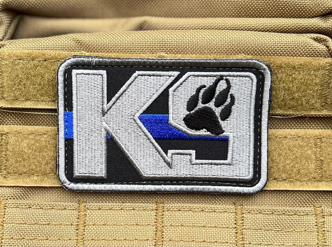 K-9 Thin Blue Line Police Patch (3.5 Inch) K9 Velcro Hook and Loop Bad –  karmapatch.com