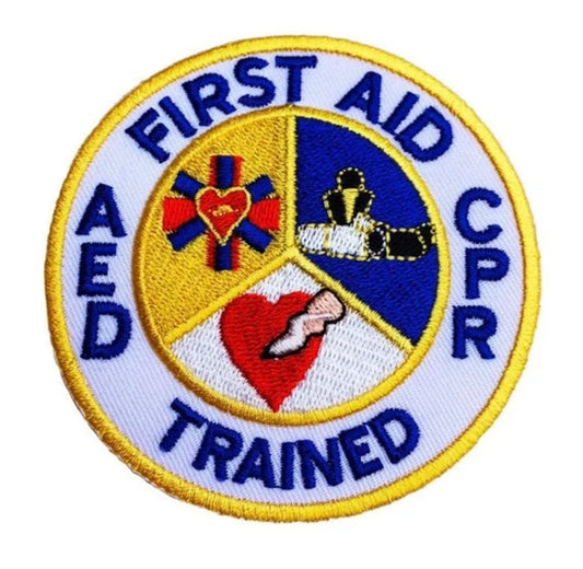 First Aid AED & CPR Trained Patch (3 Inch) Iron/Sew-on Badge
