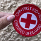 First Aid AED CPR Lifeguard Patch (3 Inch) Iron/Sew-on Badge Red Cross Patches