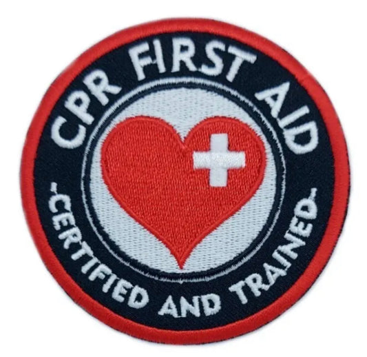 CPR First Aid Certified & Trained Patch (3 Inch) Embroidered Iron/Sew-on Badge CPR Certified Patches