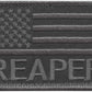 USA American Flag Reaper Subdued Combat Patch (3.25 Inch) Velcro Hook and Loop Badge