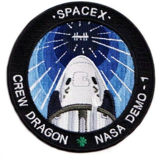 SpaceX Nasa Demo-1 Patch (4 Inch) Iron-on Badge Dragon Crew Astronaut Space Suit