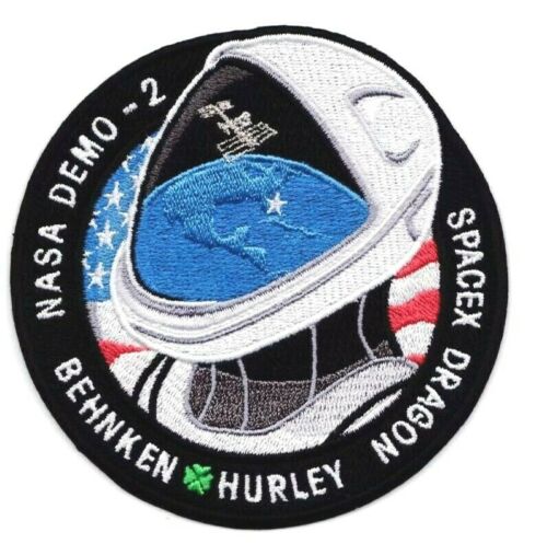 SpaceX Dragon Nasa Demo-2 Patch (4 Inch) Iron-on Badge First Crewed Astronaut Space Suit